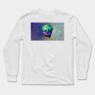 Psychedelic Steampunk Skull Long Sleeve T-Shirt
